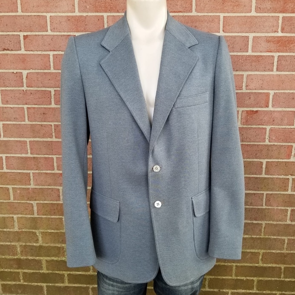 Vintage Hand Tailored By Sahara Blazer Suit Gray Size 40L